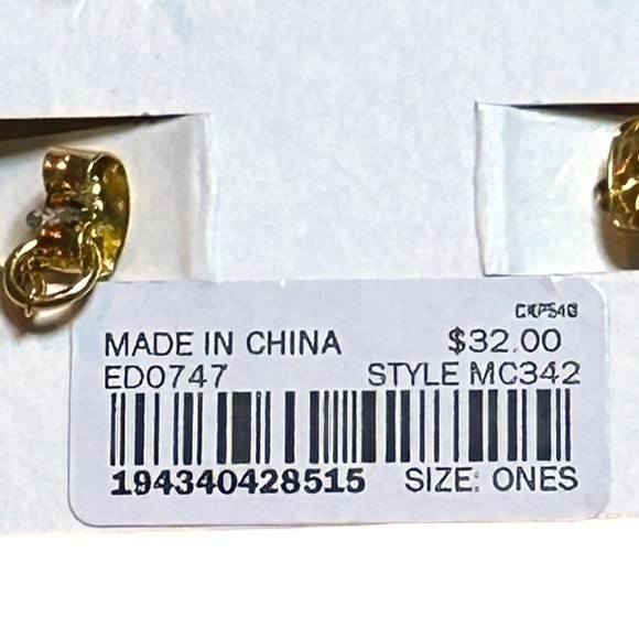 Madewell Zigzag Set of Unique 4 Gold-Plated Brass Cubic Zirconia Earrings NWT - Picture 10 of 10